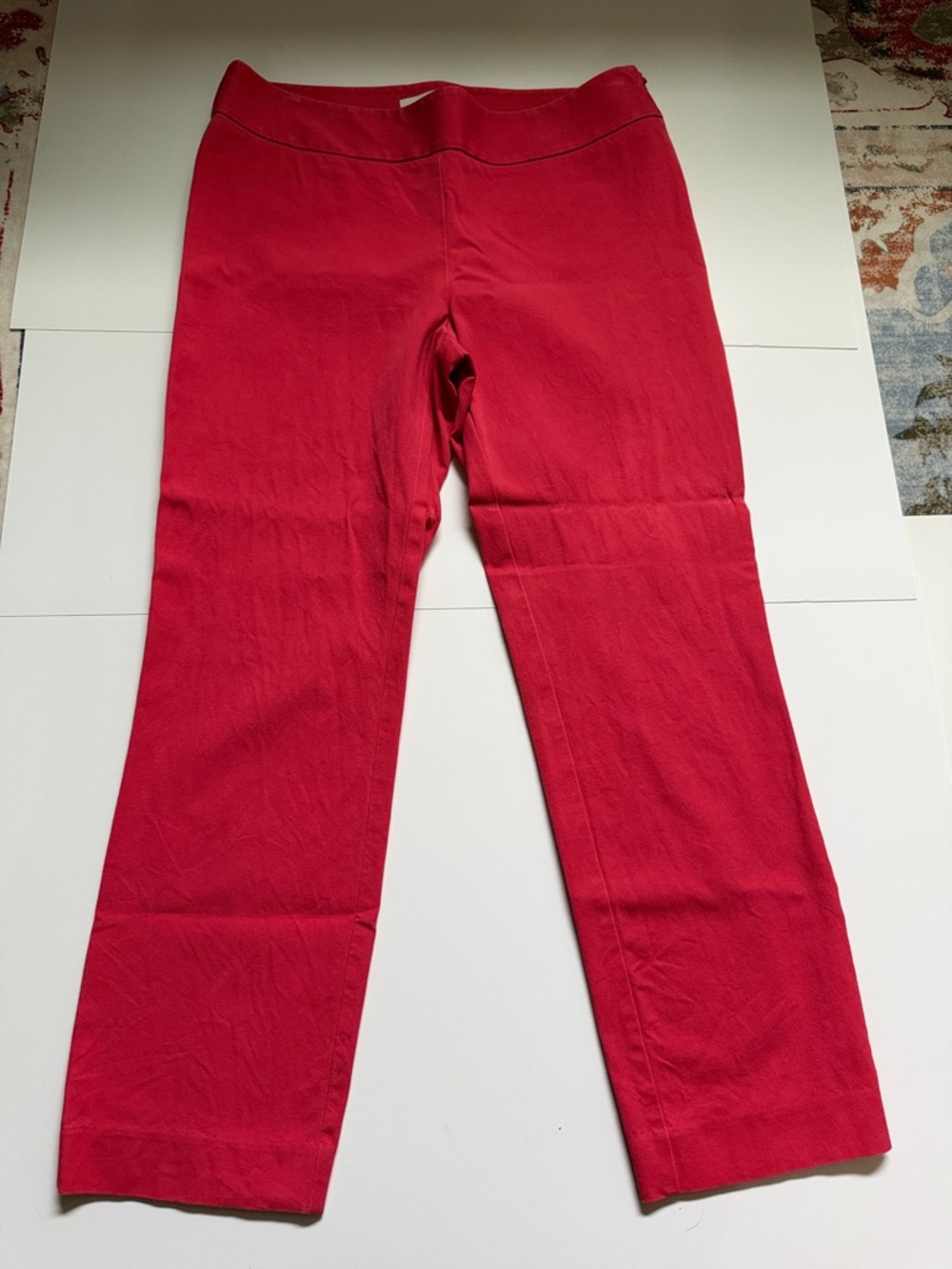 LOFT Red Capri Pants with Straight Leg - Picture 6 of 6